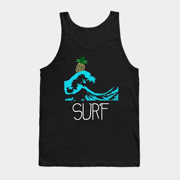 Pineapple at sea wave surf Tank Top by HCreatives